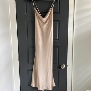 Show Me Your Mumu Verona Cowl Champagne Silk Dress